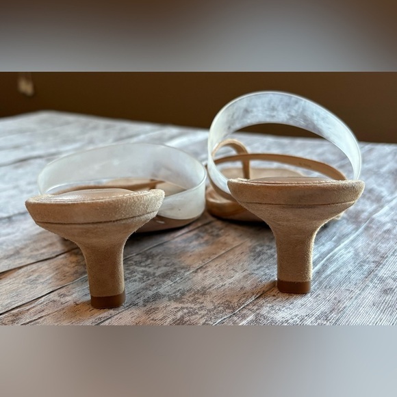 Preloved VERONICA BEARD Alanis Kitten Heel Slide Sandals in Sand Size 6.5 - Picture 4 of 8